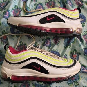 Nike Air Max 97 White Pink Black Volt CJ9978100 Size 7Y / Womens 8.5